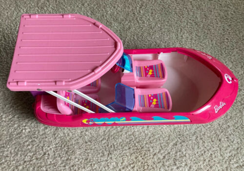 Mattel Barbie Glam Pink Speedboat With Canopy - 17” - From 2013