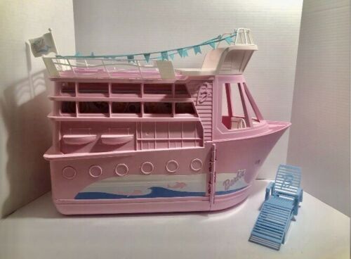 Vintage Barbie Dream Boat Dance Party Cruise Ship Pink Lounger Streamers Flag