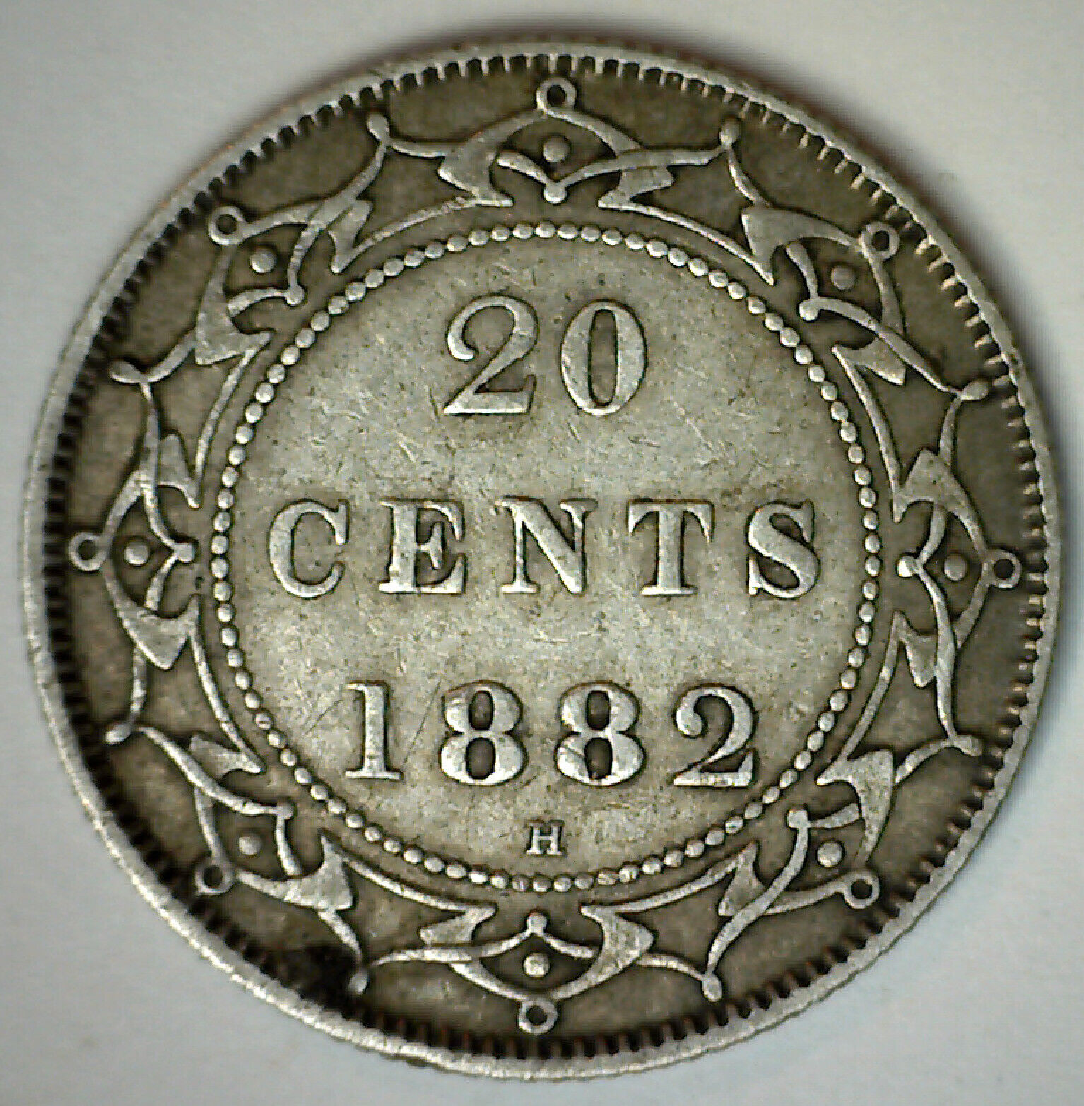 1882 H Canada Silver Twenty Cent Coin 20c Canadian Newfoundland Circulated