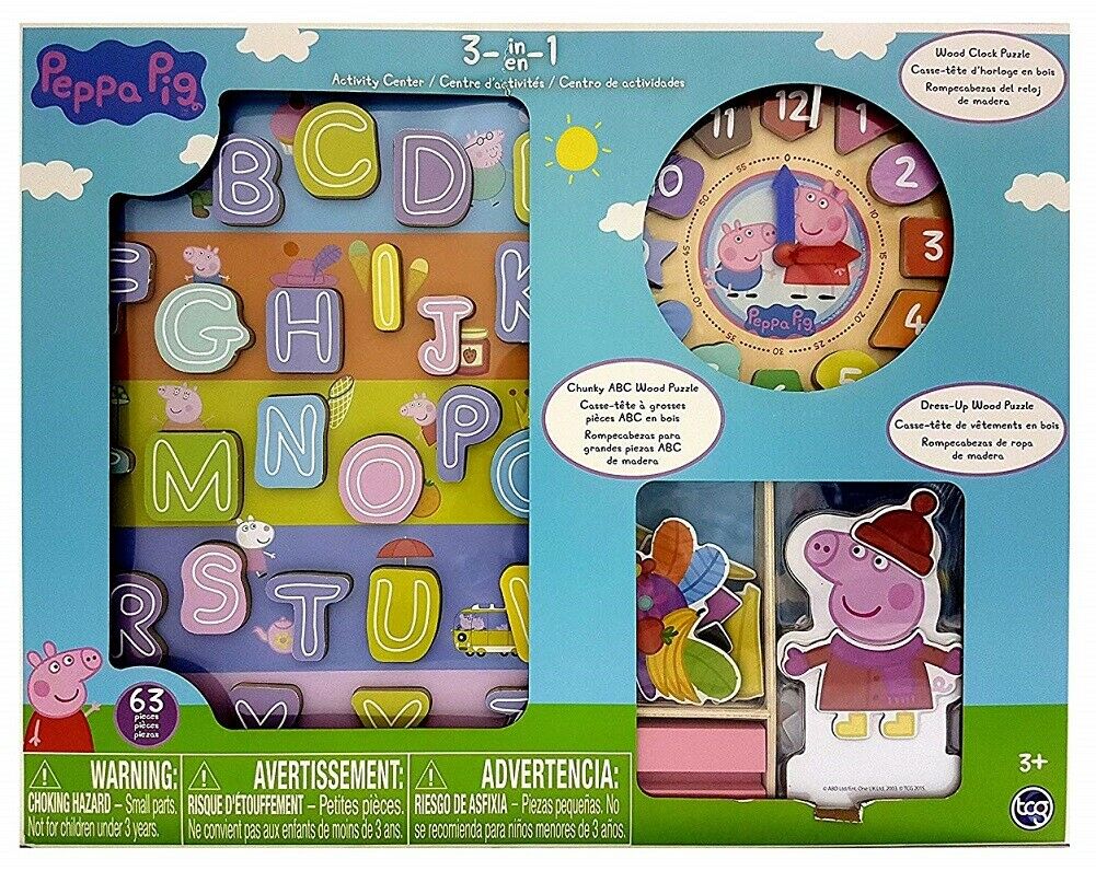 Peppa Pig 3in1 Activity Center Wood Puzzles 63 Pieces