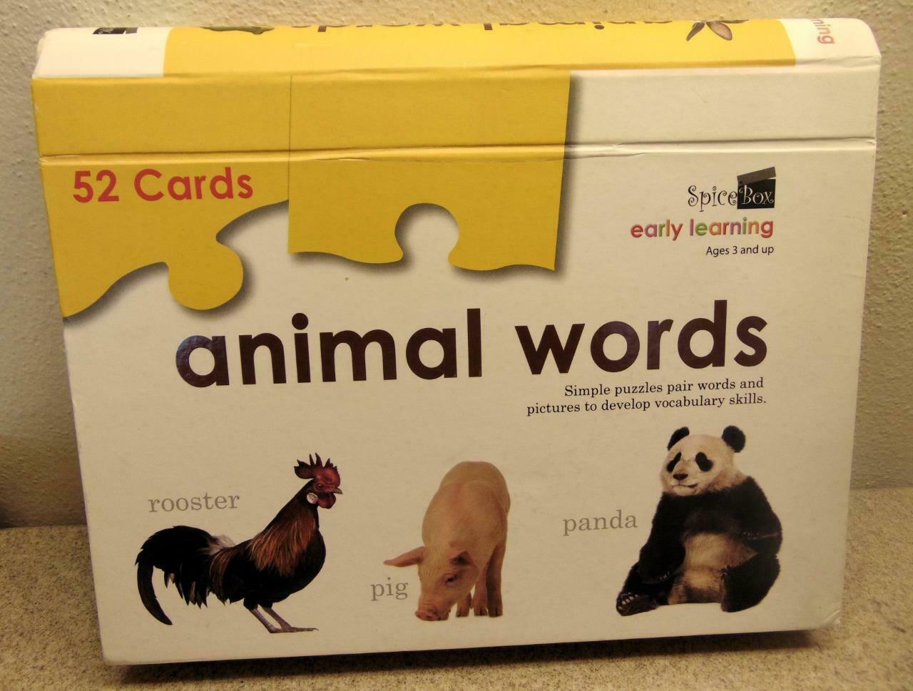 3 Spice Box Early Learning Sets Simple Words-alphabet & Numbers-animal Words